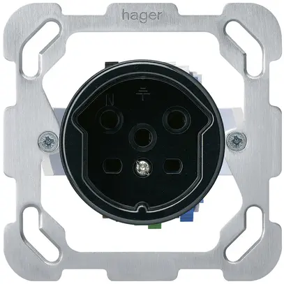 Insert pour prise ENC basico T15 avec plaque de fixation noir 