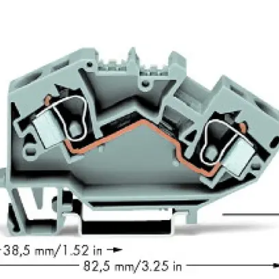 Borne de passage WAGO TopJob 10mm² gris 