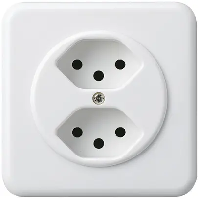 UP-Steckdose basico 2×Typ 13 weiss 
