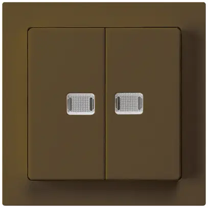 Interruttore pulsante luminoso INC kallysto 1/3+3/1L con 2 lenti marrone 