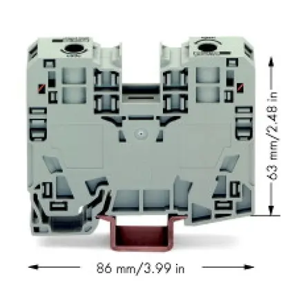 Morsetto di passaggio WAGO 2L 35mm² grigio 