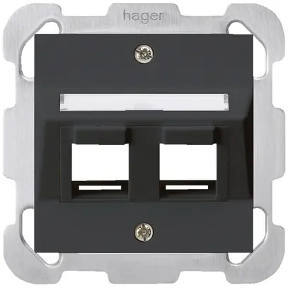 Kit de montage ENC kallysto 2×Keystone noir avec plaque de fixation 