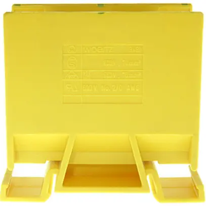 Borne de dérivation Woertz 35…70mm² 192A 800V vis 2×1 rail DIN 35mm vert/jaune 