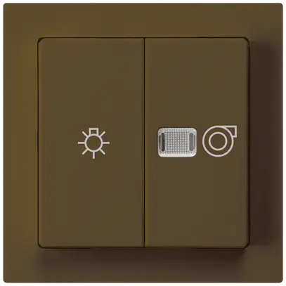 Interrupteur lumineux ENC kallysto 1/1L brun symbole lumineux+ventilation 