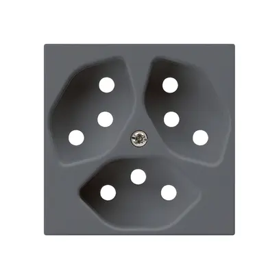 Placca frontale kallysto 3×T13 60×60mm antracite con protativo bambini 