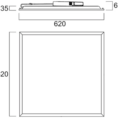 Lampada pannel.LED Sylvania Quantum 625×625 Multipower 28W 4500lm 840 IP54/IP20 
