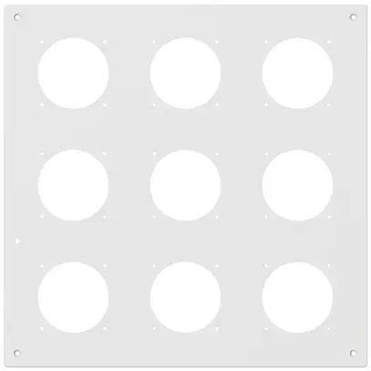 Plaque de montage ENC robusto 3×3 aluminium, blanc 