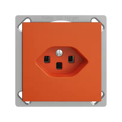 Prise INC EDIZIOdue T23 16A orange, avec bornes enf. 