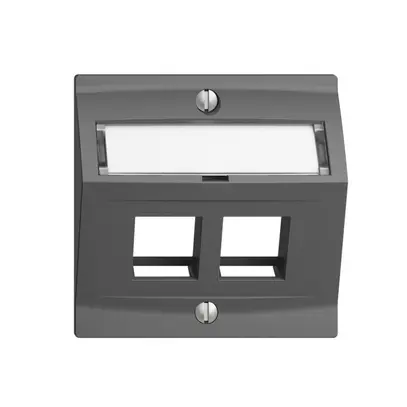 Kit de montage Edue F, avec capot de sortie oblique, pour 2×Keystone, gris foncé 