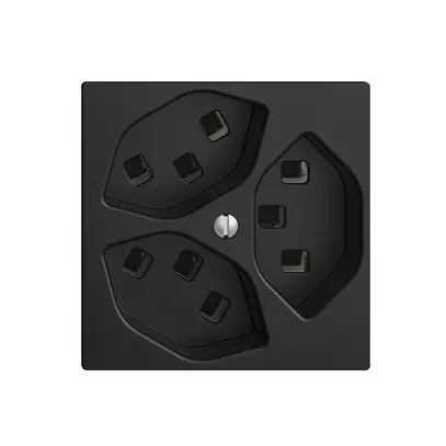 Prise EDIZIOdue 3×T23 noir 16A, avec bornes enf. 