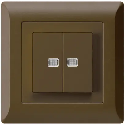 Interrupteur poussoir lumineux ENC kallysto.line 1/3+3/1 avec 2 lentilles brun 