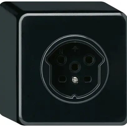 Presa AP basico T15 nero con morsetti a vite 