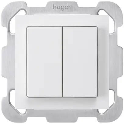 Tasto INC kallysto 2×A-R/1P bianco con piastra di fissaggio 