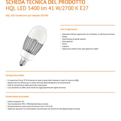 Lampada LED LEDVANCE HQL LED E27 41W 5400lm 2700K 