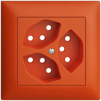 Kit frontale EDIZIOdue arancione 88×88mm 3×T13 con shutter 