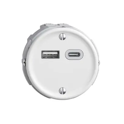 Presa USB 18W tipo A + tipo C Feller STANDARDdue Q 230V 3600mA bianco 