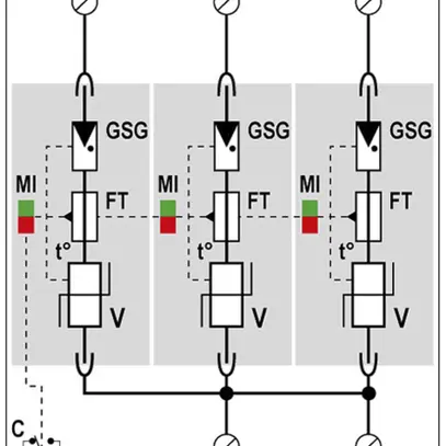 Parafoudre  Citel DAC1-13VGS-30-275 type 1+2+3, 3-pôles 