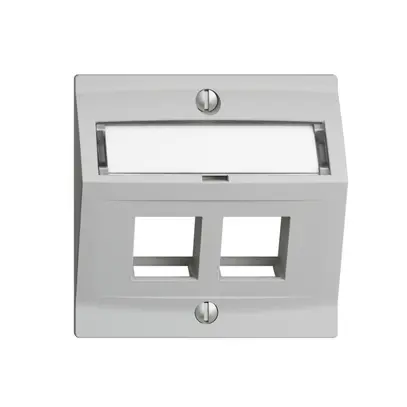 Kit de montage Edue F, avec capot de sortie oblique, pour 2×Keystone, gris clair 