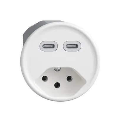 Presa USB 2×tipo C + tipo 13 Feller STANDARDdue Q 230V 3000mA bianco 