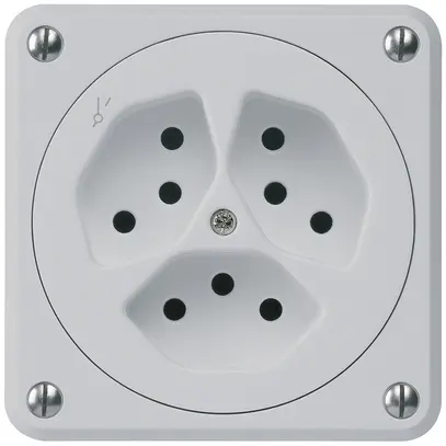 Prise ENC robusto 3×type 13/1 gris sans clapet pour combinaison 