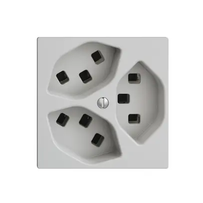 Presa EDIZIOdue 3×T23 grigio chiaro 16A, con morsetti innest. 
