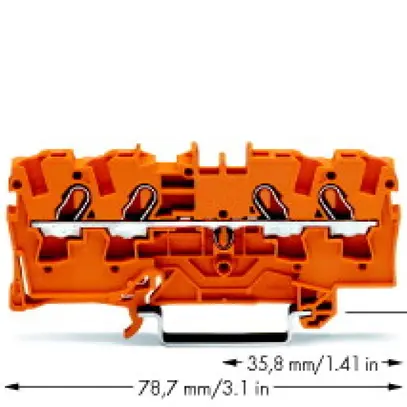 Morsetto di passaggio WAGO Top Job-S 4mm² 4L arancione serie 2004 