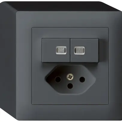 Combinazione luminosa AP 3/1P+A-R+T13 antracite kallysto 