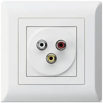 Presa di raccordo INC kallysto.line 3 RCA audio+video bianco 