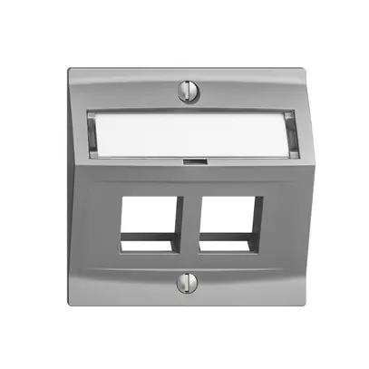 Kit de montage Edue F, avec capot de sortie oblique, pour 2×Keystone, silver 