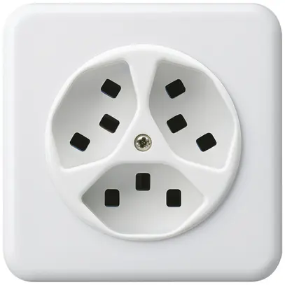 Prise ENC Hager basico 3×type 23 C blanc 