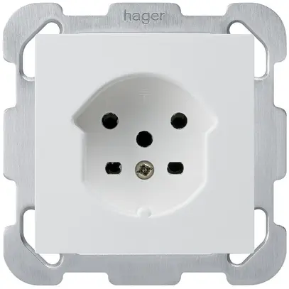 Prise ENC kallysto T15 blanc bornes à vis avec plaque de fixation 