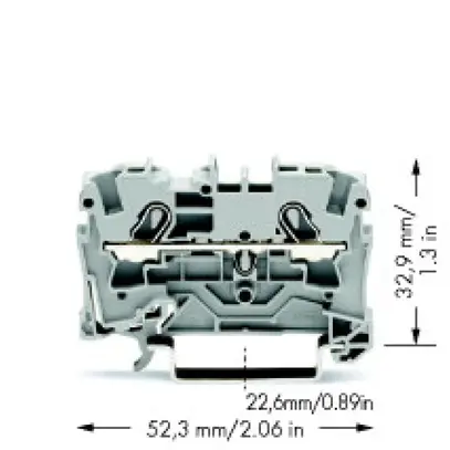 Borne de passage WAGO TopJob-S 4mm² 2L gris série 2004 