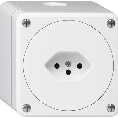 AP-Steckdose robusto Typ 13 weiss ohne Klappdeckel 