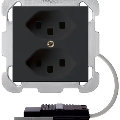 Prise INC 2×T23 kallysto noir adapt. câble rond 5P L2&boîte G2704 