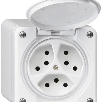 Presa AP robusto 3×tipo 13 bianco 