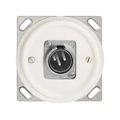 Presa INS XLR bianco 3P con spina châssis 3P 