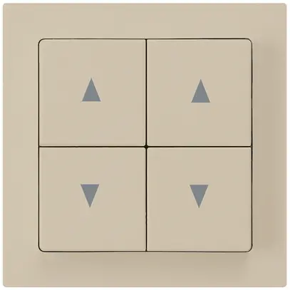 Kit frontale kallysto 60×60 mm beige p.interruttore/pulsante tapparelle 4 tasti 