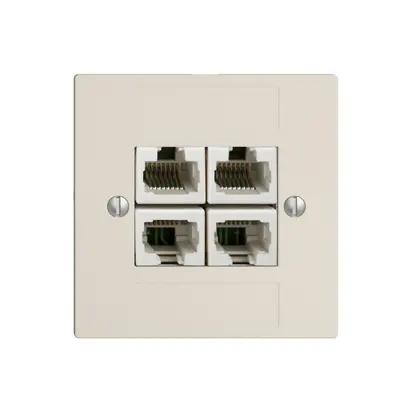 Inserto per presa di raccordo INC 4×RJ45/u 4P sep.EDIZIOdue crema ITplus 