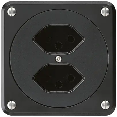 Presa INC robusto 2×tipo 13 nero senza copercchio per combinazione 