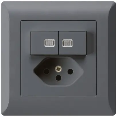 Combinazione luminosa INC 1/3+3/1P+T13 antracite kallysto.line 2 lenti 