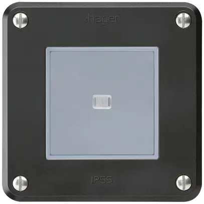Interruttore INC robusto IP55 schema 3 illuminato nero 