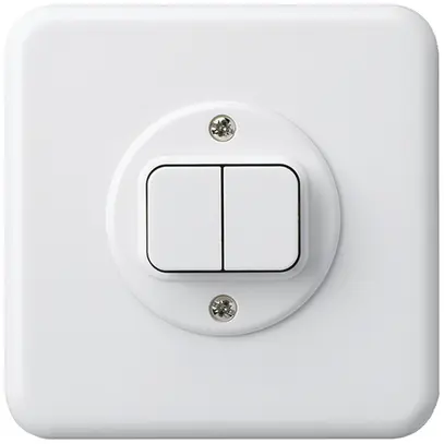 Kit front. INC basico 86×86 bianco per interr.c.bottone doppio 