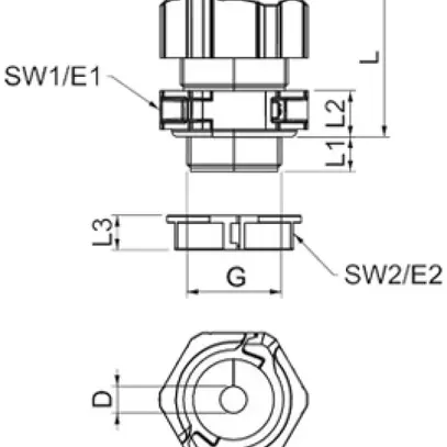 Pressacavo Bettermann V-TEC TB25 separabile M25 1×Ø12…15mm IP67 grigio 