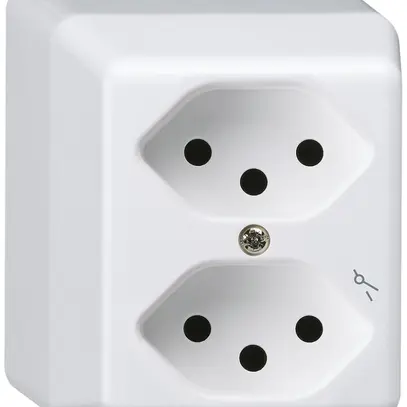 Presa AP basico 2×tipo 13S bianco 