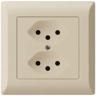 Presa 2×tipo 13 INC beige 