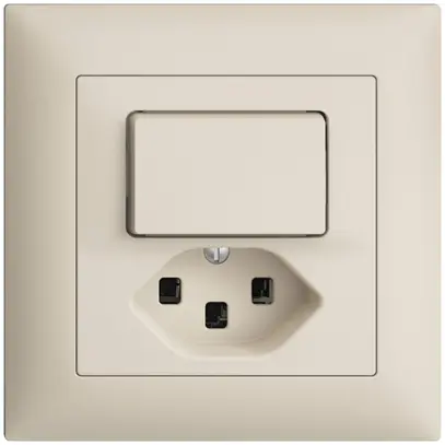 Combinazione INC A-R/1L+T23 16A EDIZIOdue crema 