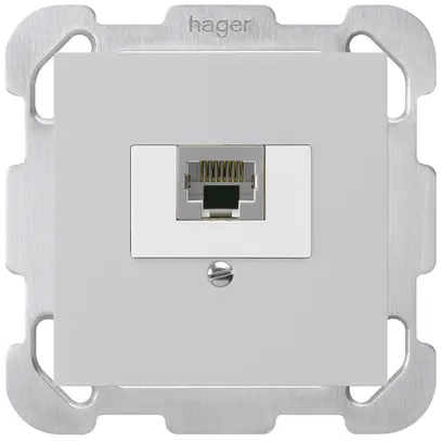 Insert pour prise de raccordement kallysto 1×RJ45s gris clair plaque de fixation 