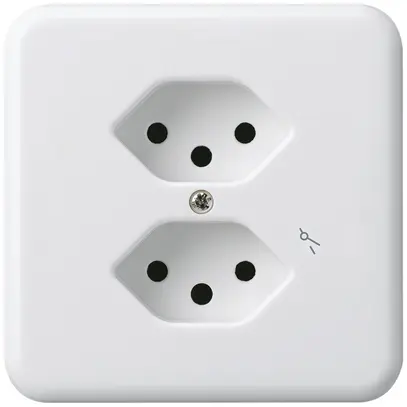 UP-Steckdose basico 2×Typ 13S weiss für BOMI 