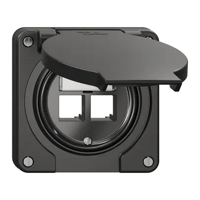 Kit de montage Feller S-One EASYNET N.CO, pour 2×RJ45, profondeur 28 mm, noir 