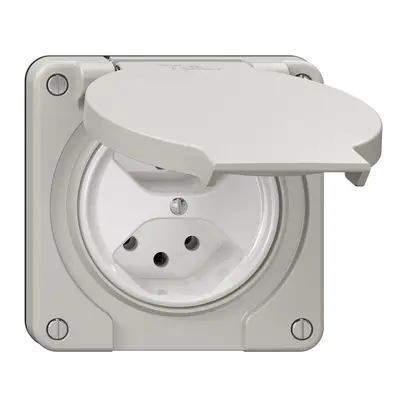Prise NEVO N.CO, 2×T13, IP21, gris clair 